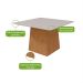 Mesa de Jantar Quadrada com Tampo de Vidro Nevada Plus Amêndoa Clean e Off White 130 cm