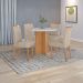Mesa de Jantar Redonda com Tampo de Vidro Celebrare Amêndoa Clean e Off White 100 cm