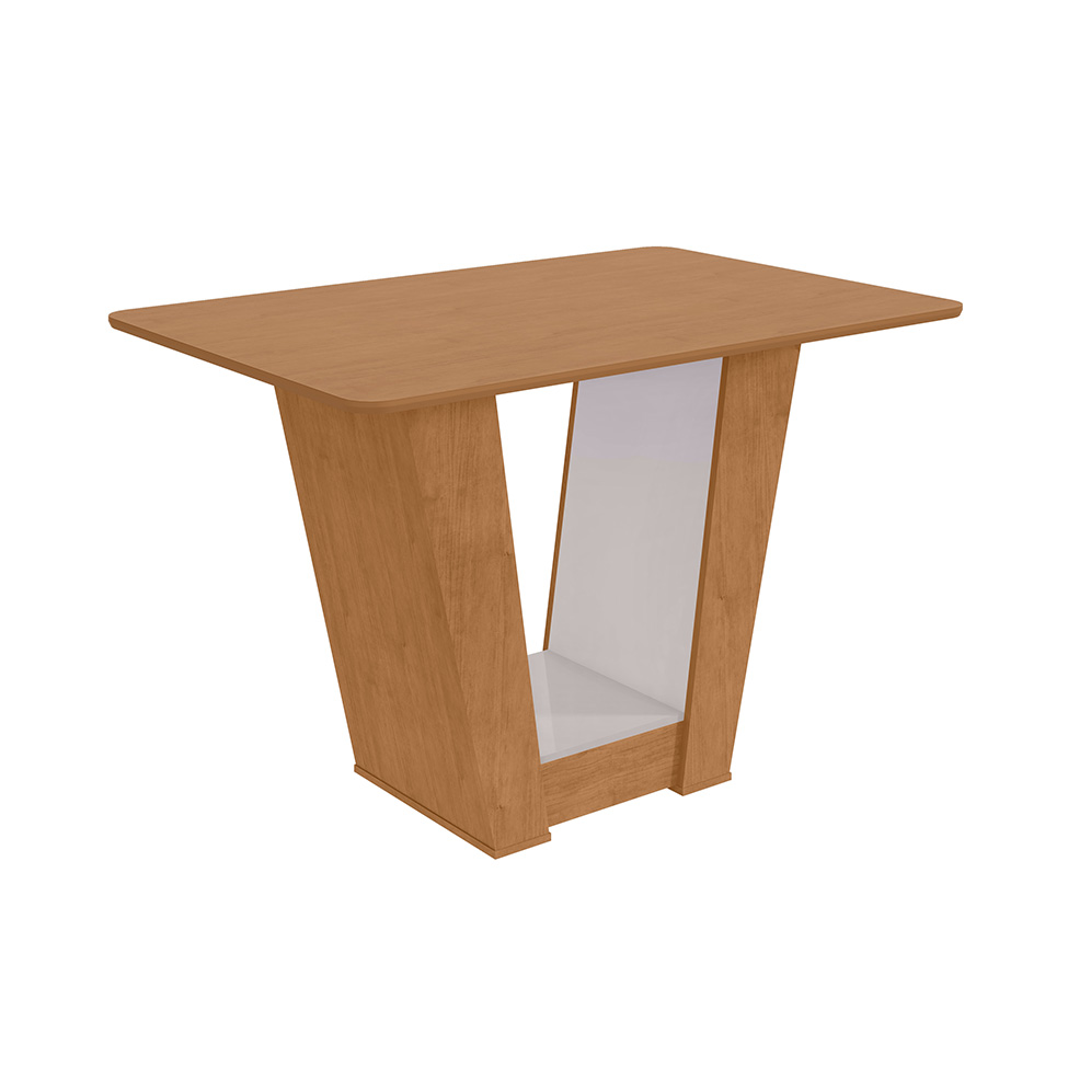 Mesa de Jantar Retangular com Tampo MDF Apogeu Amêndoa Clean 120 cm