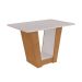 Mesa de Jantar Retangular com Tampo MDF Apogeu Amêndoa Clean e Off White 120 cm