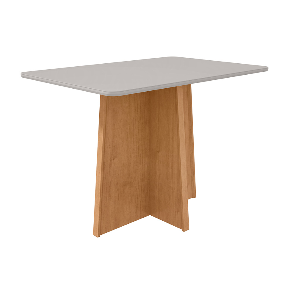 Mesa de Jantar Retangular com Tampo MDF Celebrare Amêndoa Clean e Off White 120 cm