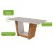 Mesa de Jantar Retangular com Tampo MDF Off White Apogeu Amêndoa Clean 170 cm