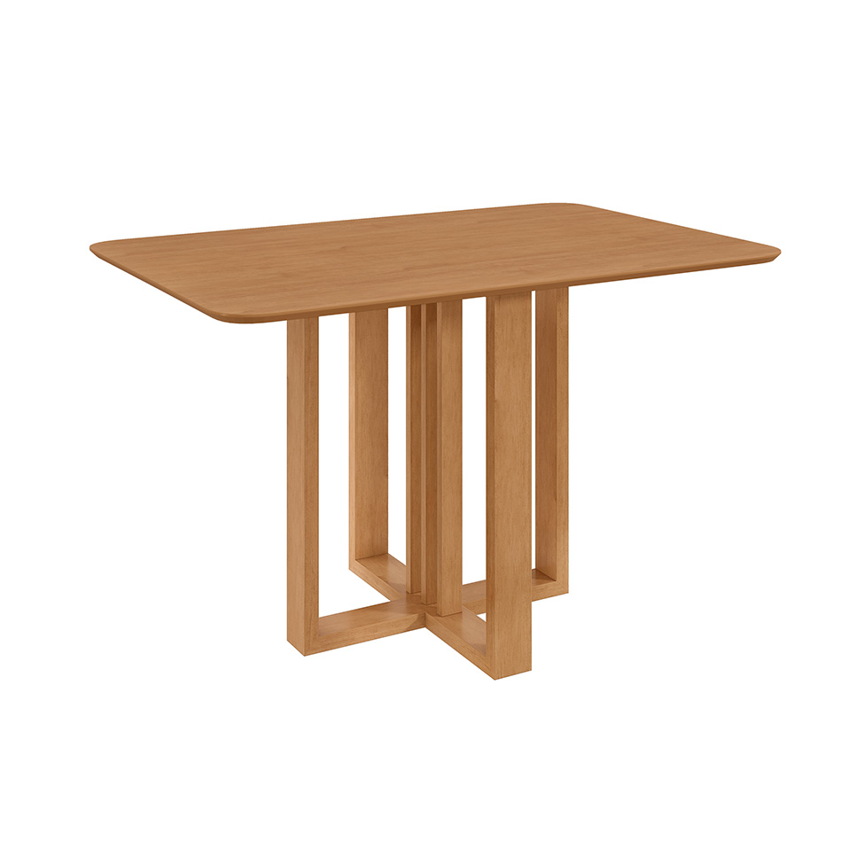 Mesa de Jantar Retangular com Tampo MDF Tessera Amêndoa Clean 120 cm