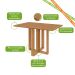 Mesa de Jantar Retangular com Tampo MDF Tessera Amêndoa Clean 120 cm