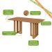 Mesa de Jantar Retangular com Tampo MDF Tessera Amêndoa Clean 170 cm