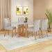 Mesa de Jantar Retangular com Tampo MDF Tessera Amêndoa Clean e Off White 120 cm