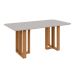 Mesa de Jantar Retangular com Tampo MDF Tessera Amêndoa Clean e Off White 170 cm