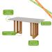 Mesa de Jantar Retangular com Tampo MDF Tessera Amêndoa Clean e Off White 170 cm