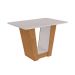 Mesa de Jantar Retangular com Tampo de Vidro Apogeu Amêndoa Clean e Off White 120 cm