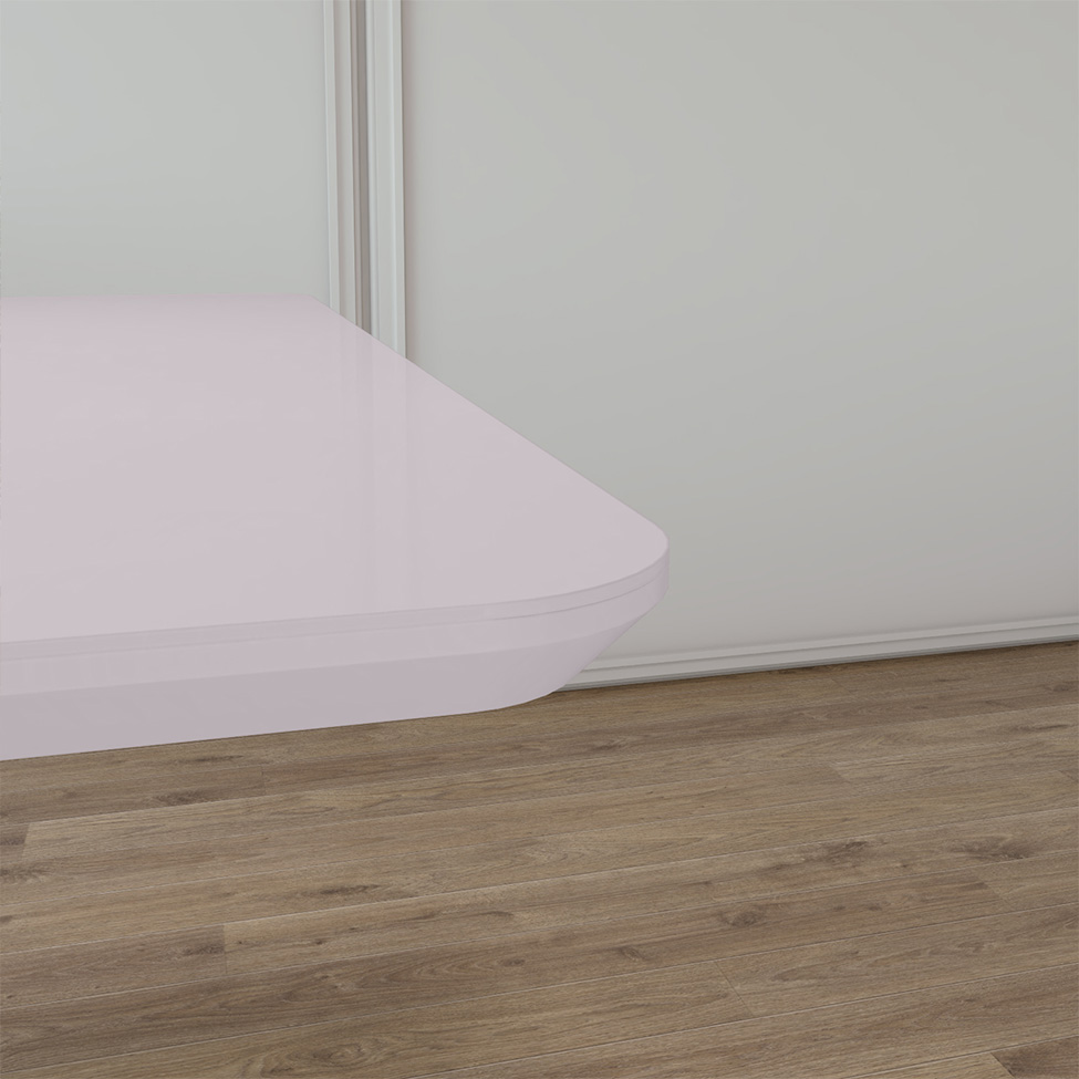 Mesa de Jantar Retangular com Tampo de Vidro Apogeu Amêndoa Clean e Off White 160 cm
