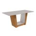 Mesa de Jantar Retangular com Tampo de Vidro Apogeu Amêndoa Clean e Off White 170 cm