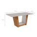 Mesa de Jantar Retangular com Tampo de Vidro Apogeu Amêndoa Clean e Off White 170 cm