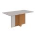 Mesa de Jantar Retangular com Tampo de Vidro Astrid Amêndoa Clean e Off White 160 cm