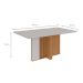 Mesa de Jantar Retangular com Tampo de Vidro Astrid Amêndoa Clean e Off White 160 cm