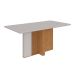 Mesa de Jantar Retangular com Tampo de Vidro Astrid Amêndoa Clean e Off White 170 cm