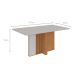 Mesa de Jantar Retangular com Tampo de Vidro Astrid Amêndoa Clean e Off White 170 cm