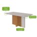 Mesa de Jantar Retangular com Tampo de Vidro Astrid Amêndoa Clean e Off White 170 cm