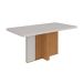 Mesa de Jantar Retangular com Tampo de Vidro Astrid Maxi Amêndoa Clean e Off White 170 cm