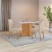Mesa de Jantar Retangular com Tampo de Vidro Celebrare Maxi Amêndoa Clean e Off White 120 cm