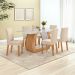 Mesa de Jantar Retangular com Tampo de Vidro Laini Amêndoa Clean e Off White 160 cm