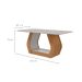 Mesa de Jantar Retangular com Tampo de Vidro Laini Amêndoa Clean e Off White 160 cm