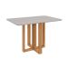 Mesa de Jantar Retangular com Tampo de Vidro Tessera Amêndoa Clean e Off White 120 cm