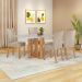 Mesa de Jantar Retangular com Tampo de Vidro Tessera Amêndoa Clean e Off White 120 cm