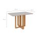 Mesa de Jantar Retangular com Tampo de Vidro Tessera Amêndoa Clean e Off White 120 cm