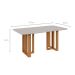 Mesa de Jantar Retangular com Tampo de Vidro Tessera Amêndoa Clean e Off White 170 cm