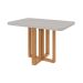 Mesa de Jantar Retangular com Tampo de Vidro Tessera Maxi Amêndoa Clean e Off White 120 cm
