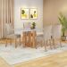 Mesa de Jantar Retangular com Tampo de Vidro Tessera Maxi Amêndoa Clean e Off White 120 cm