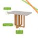Mesa de Jantar Retangular com Tampo de Vidro Tessera Maxi Amêndoa Clean e Off White 120 cm