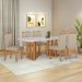 Mesa de Jantar Retangular com Tampo de Vidro Tessera Maxi Amêndoa Clean e Off White 170 cm