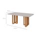 Mesa de Jantar Retangular com Tampo de Vidro Tessera Maxi Amêndoa Clean e Off White 170 cm