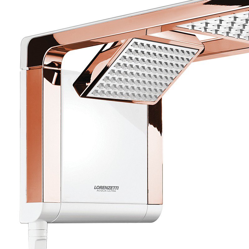 Chuveiro Lorenzetti Acqua Duo Ultra Eletrônico Branco/Rose Gold 127V
