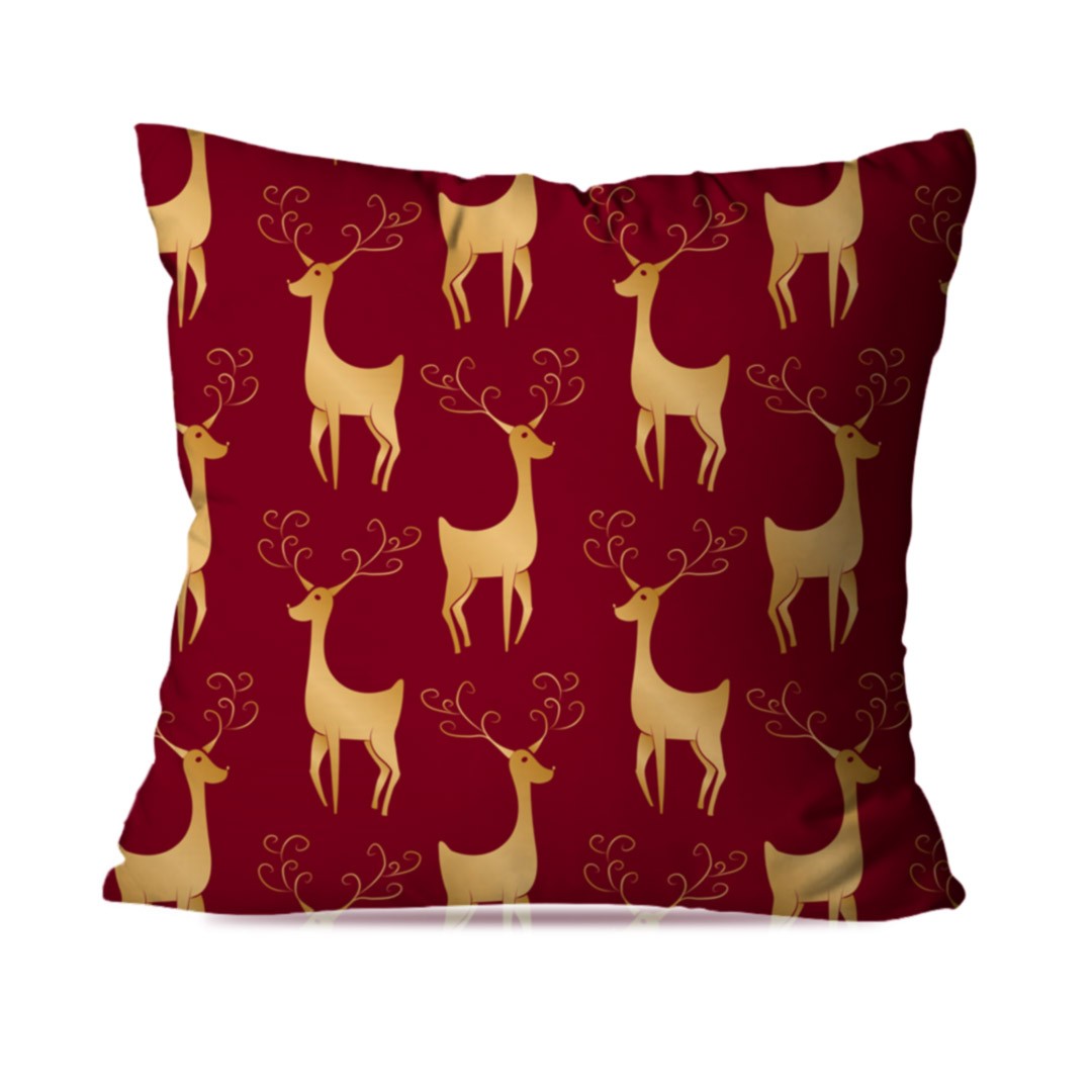 Almofada Avulsa Decorativa Cervos Natal