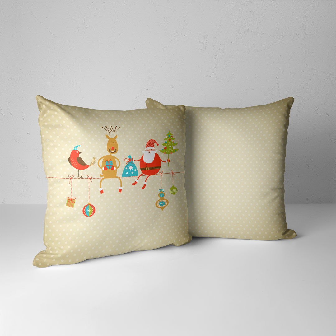 Kit 2 Capas para Almofadas Decorativas Cute Noel