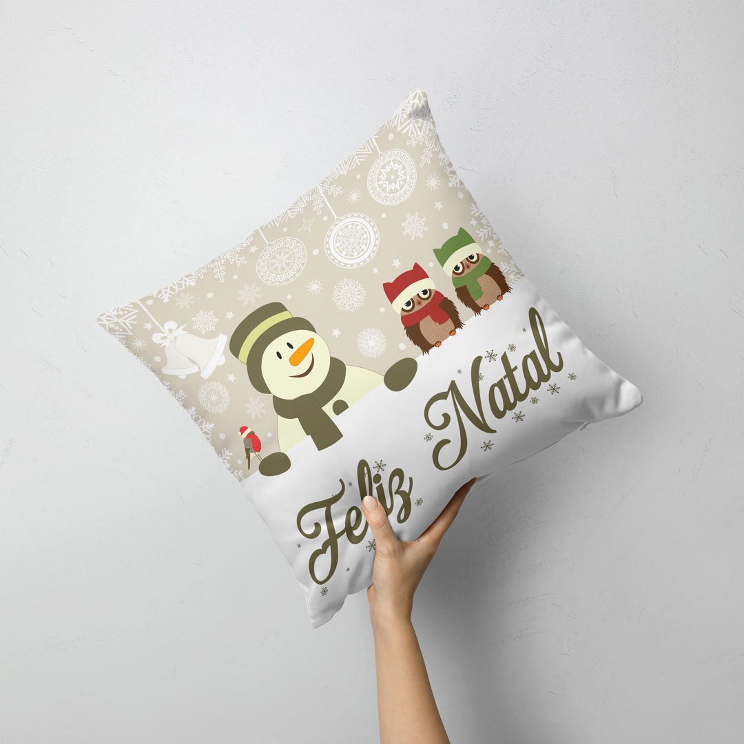 Kit 2 Capas para Almofadas Decorativas Feliz Natal