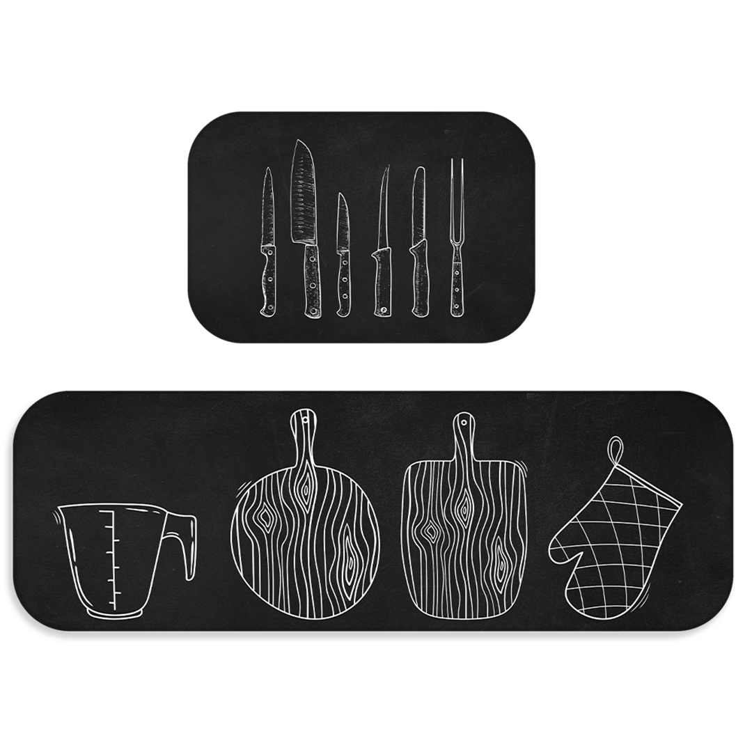 Kit Tapete de Cozinha 2 peças Black Utensílios