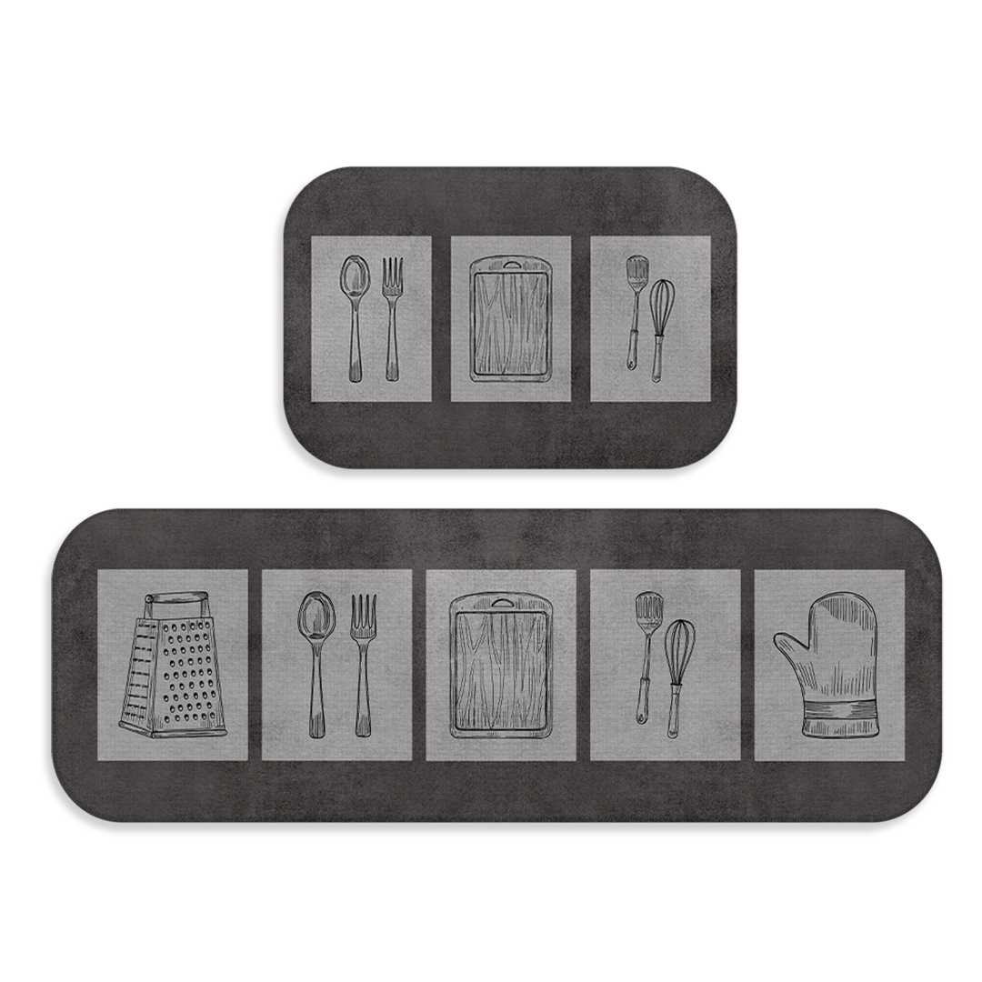 Kit Tapete de Cozinha 2 peças Culinária