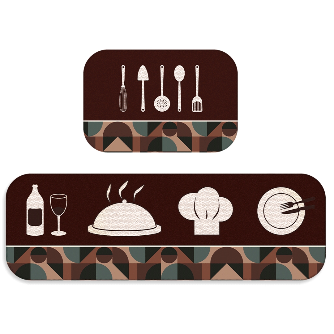 Kit Tapete de Cozinha 2 peças Gastronomic
