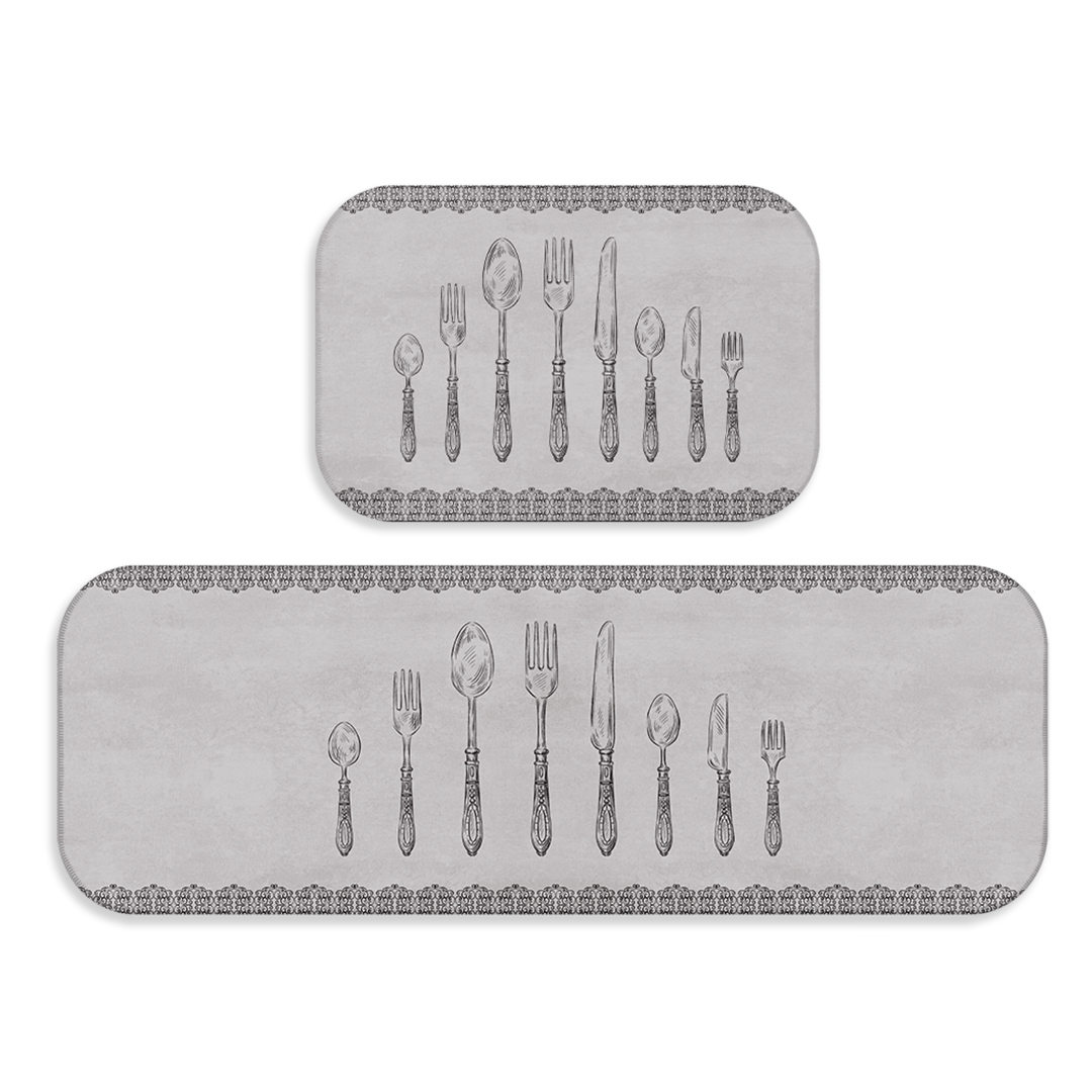 Kit Tapete de Cozinha 2 peças Gourmet