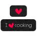 Kit Tapete de Cozinha 2 peças I Love Cooking Preto