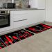 Kit Tapete de Cozinha 2 peças Talheres Vermelho Único