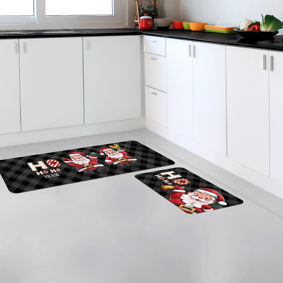 Kit Tapete de Natal para Cozinha 2 peças Happy Noels