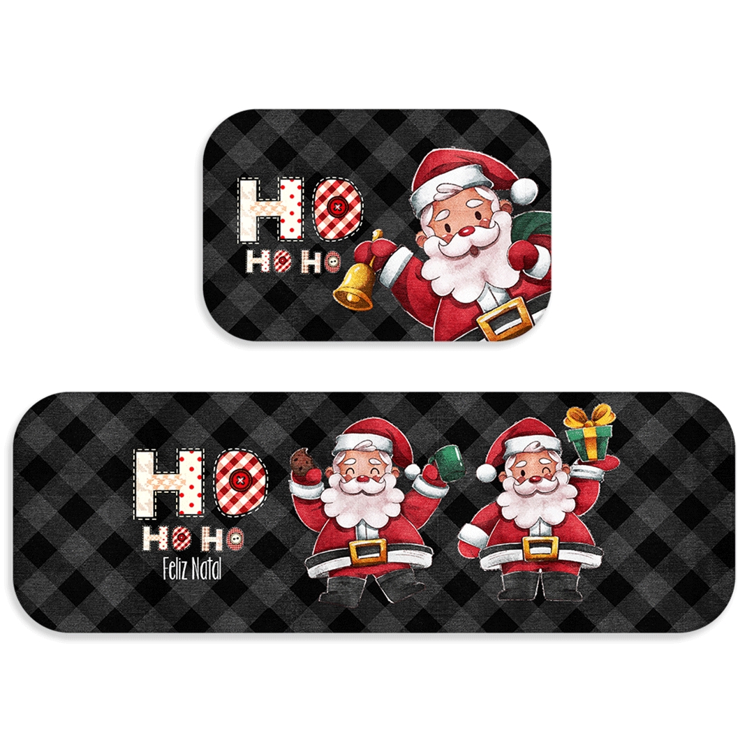Kit Tapete de Natal para Cozinha 2 peças Happy Noels
