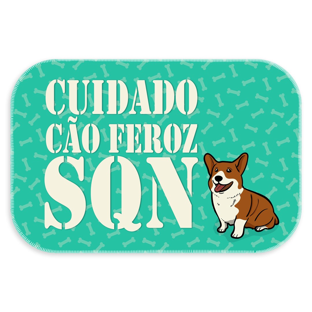 Tapete Decorativo Cuidado Cão Feroz Único
