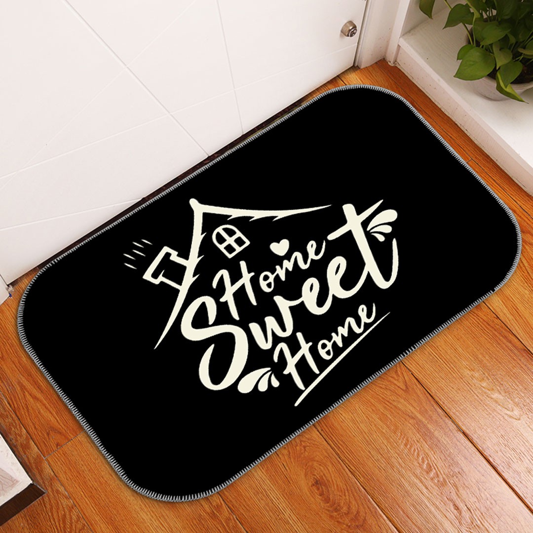Tapete Decorativo Home Sweet Home em Branco Único