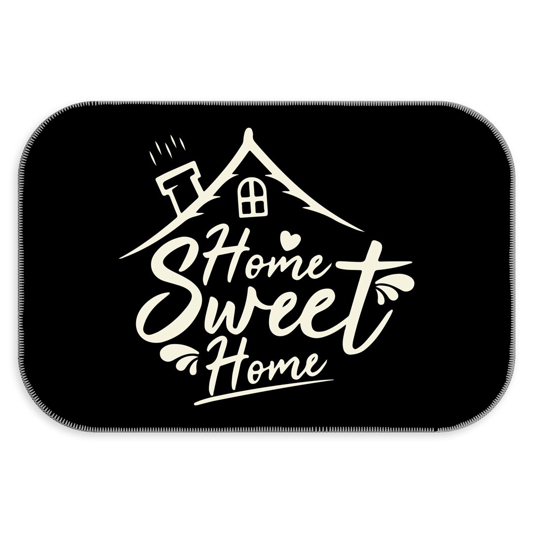 Tapete Decorativo Home Sweet Home em Branco Único