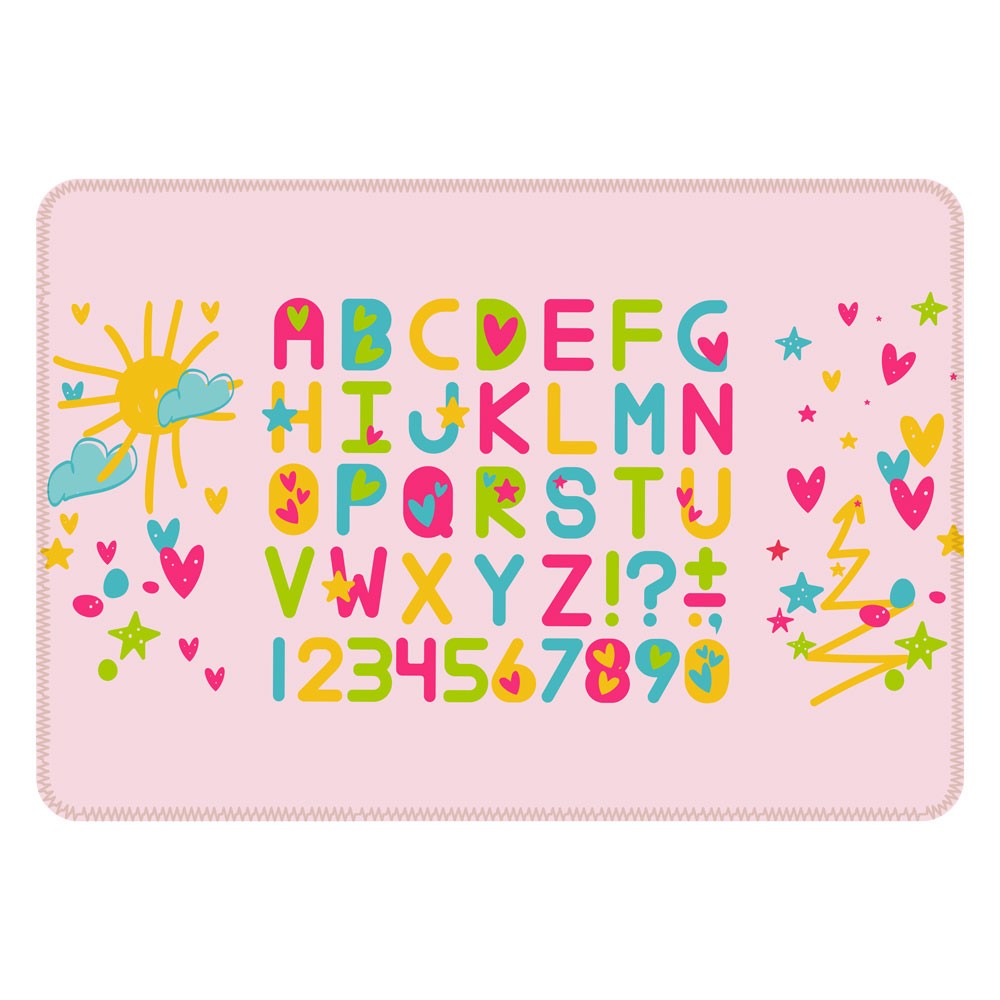 Tapete de Atividades Infantil Alfabeto com Corações Único 90x125